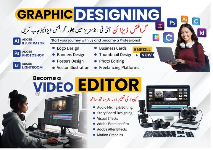Graphics Designing + Video Editing & Animation