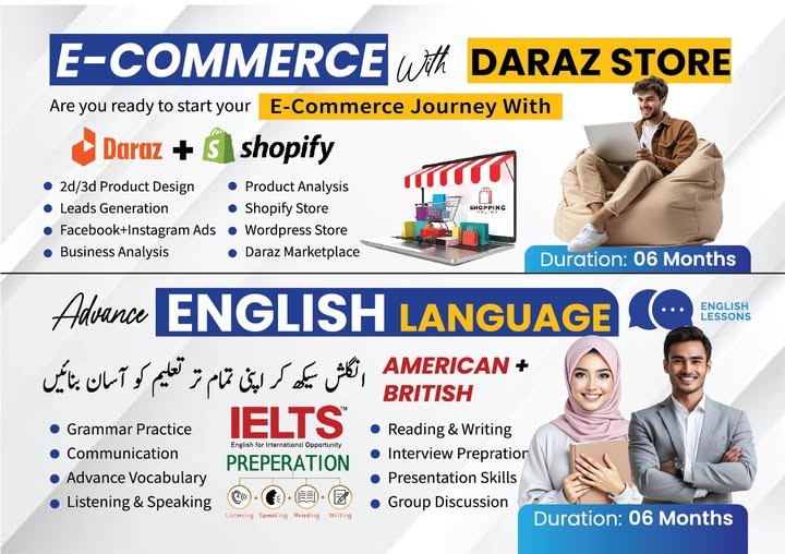 E-commerce with Daraz + English Lamguage